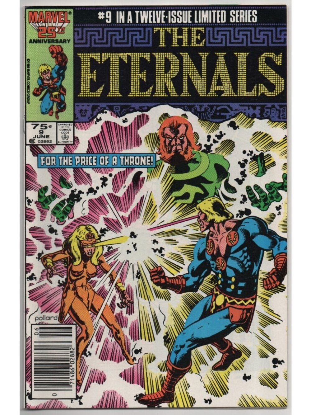 Eternals 9 Marvel Comics 1986 Newsstand 8.0 Ikaris vs Thena Limited Series